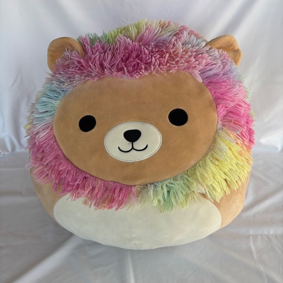 Squishmallows Other - Squishmallow Leonard the Lion Large 16 Inch Rainbow Mane Tan Plush Toy Plushie